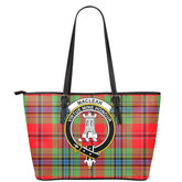 MacLean of Duart Modern Tartan Crest Leather Tote