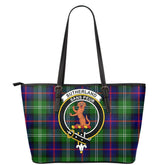 Sutherland Modern Tartan Crest Leather Tote