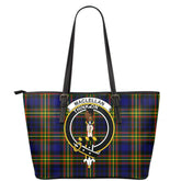 MacLellan Modern Tartan Crest Leather Tote