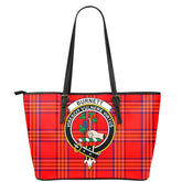 Burnett Modern Tartan Crest Leather Tote