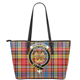 Drummond of Strathallan Tartan Crest Leather Tote