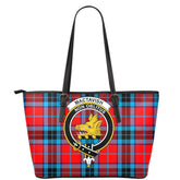 MacTavish Modern Tartan Crest Leather Tote