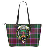 Crosbie Tartan Crest Leather Tote
