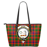 Skene Modern Tartan Crest Leather Tote