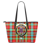 Ogilvie Hunting Ancient Tartan Crest Leather Tote
