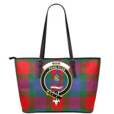 Mar Tartan Crest Leather Tote