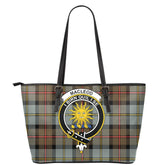 MacLeod of Harris Weathered Tartan Crest Leather Tote