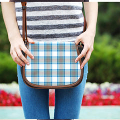 Stewart Muted Blue Tartan Plaid Saddle Bag
