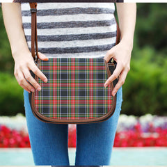 Stewart Black Tartan Plaid Saddle Bag