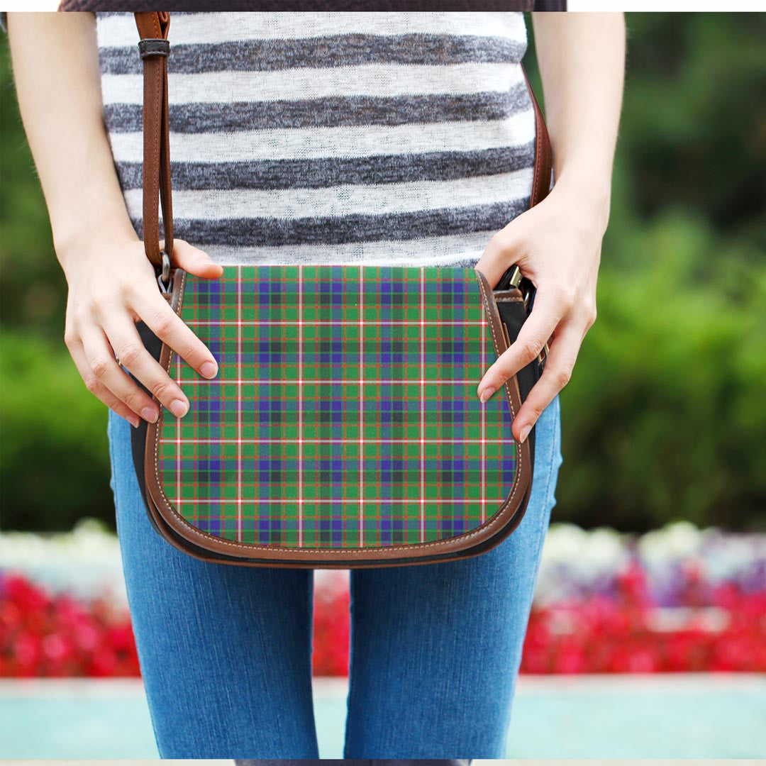 Reid Green Tartan Plaid Saddle Bag