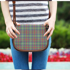 Shaw Green Modern Tartan Plaid Saddle Bag