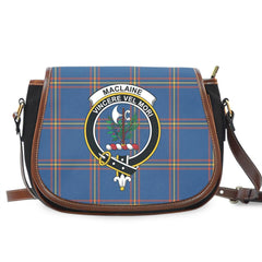 MacLaine of Loch Buie Tartan Crest Saddle Bag