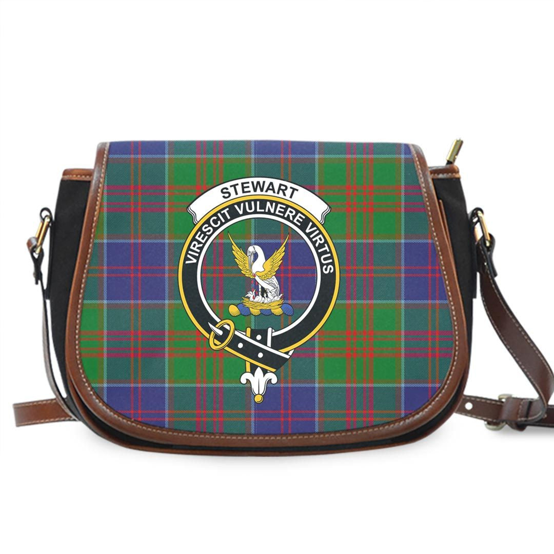 Stewart of Appin Hunting Modern Tartan Crest Saddle Bag
