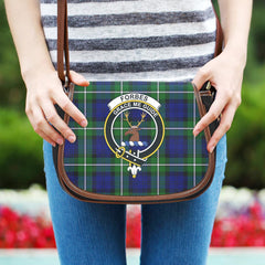Forbes Modern Tartan Crest Saddle Bag
