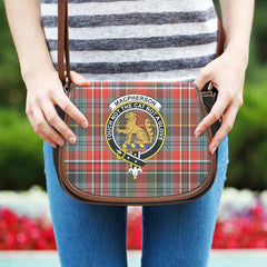 MacPherson Weathered Tartan Crest Saddle Bag