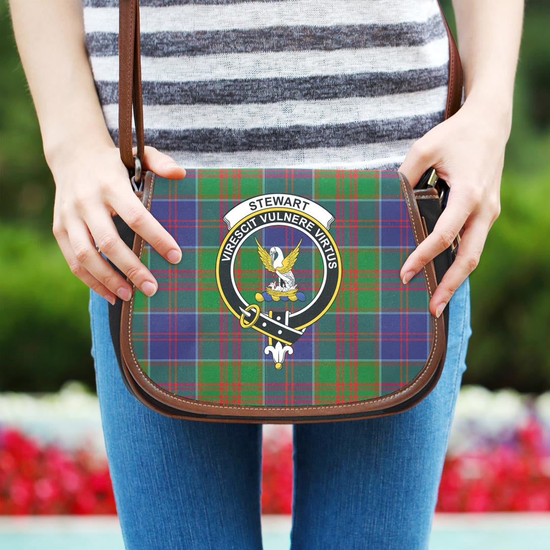 Stewart of Appin Hunting Modern Tartan Crest Saddle Bag