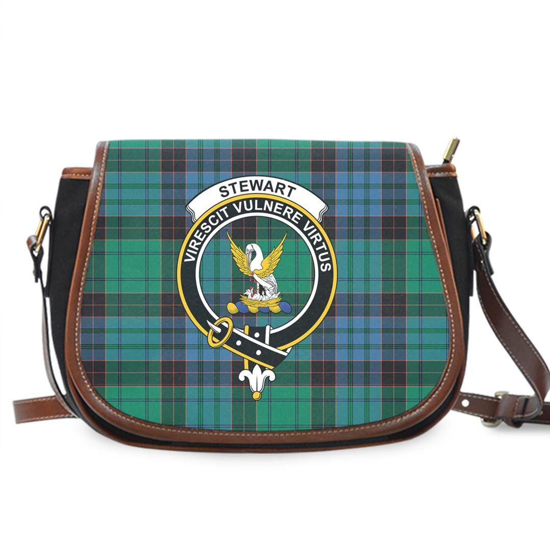 Stewart Old Ancient Tartan Crest Saddle Bag