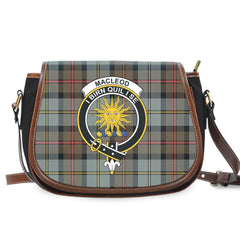 MacLeod of Harris Weathered Tartan Crest Saddle Bag