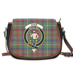 Shaw Green Modern Tartan Crest Saddle Bag