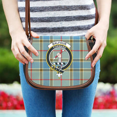 Balfour Blue Tartan Crest Saddle Bag