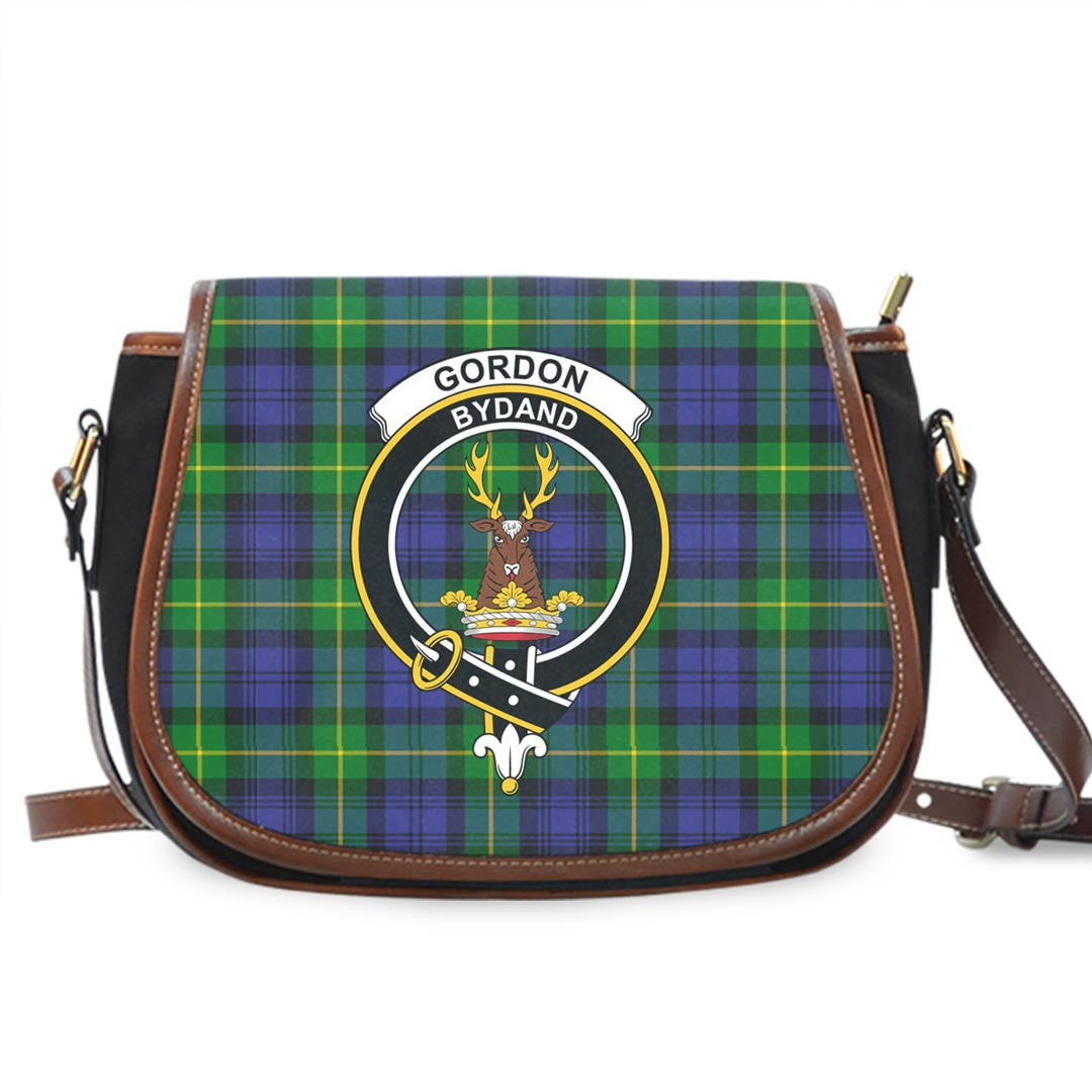 Gordon Modern Tartan Crest Saddle Bag