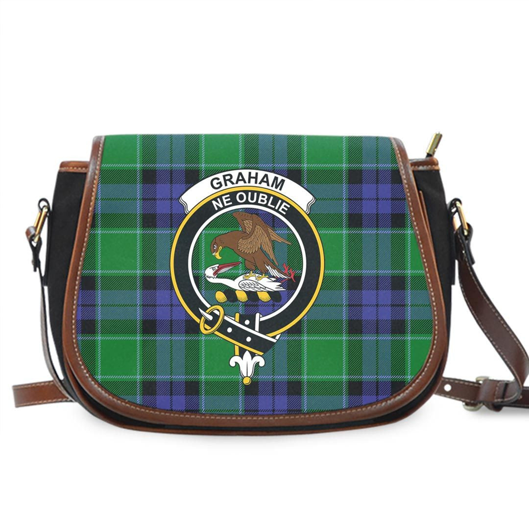 Graham of Menteith Modern Tartan Crest Saddle Bag
