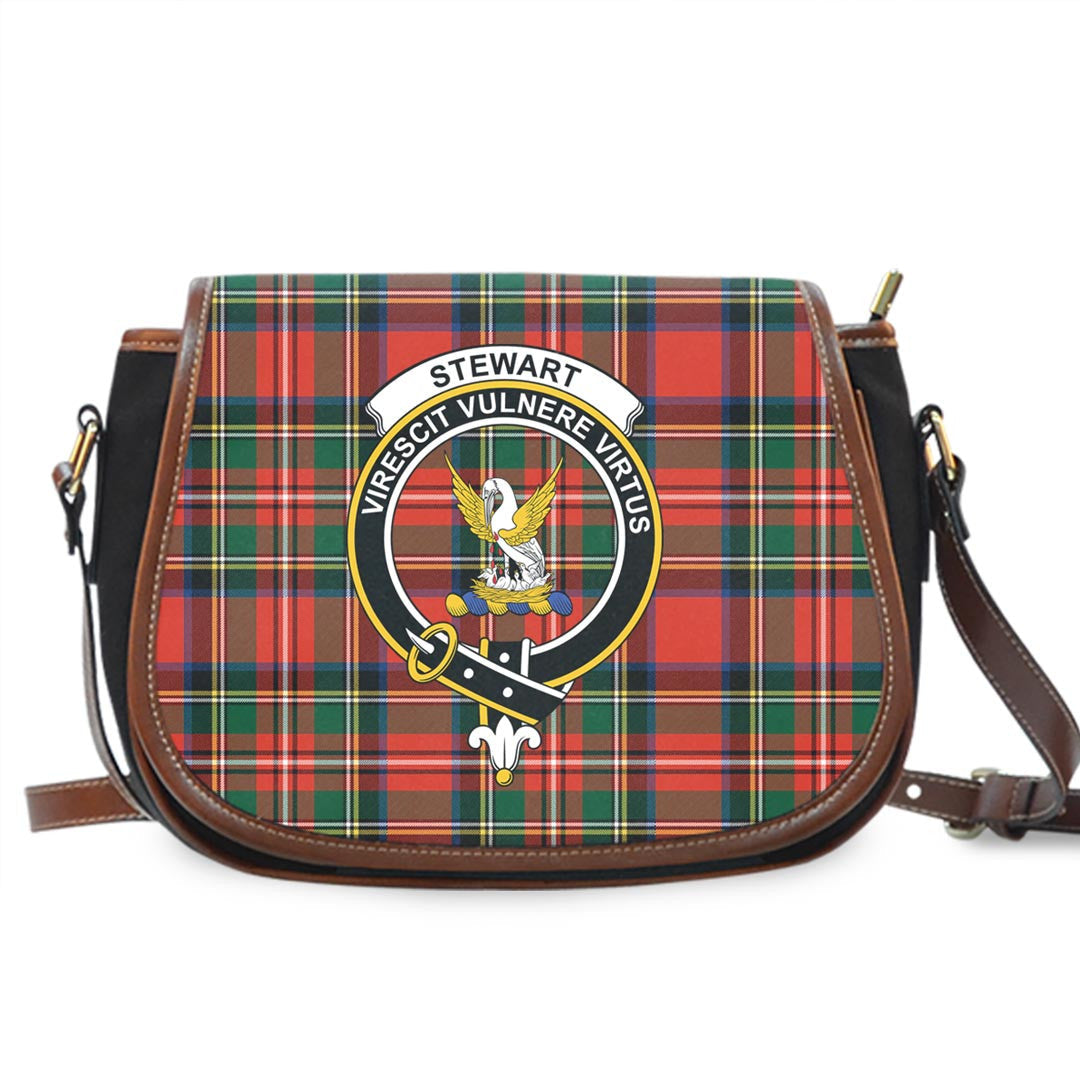 Stewart Royal Modern Tartan Crest Saddle Bag