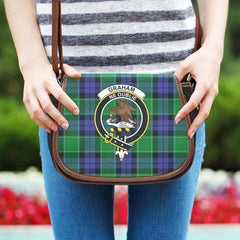 Graham of Menteith Modern Tartan Crest Saddle Bag