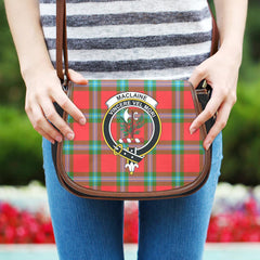 MacLaine of Loch Buie Hunting Ancient Tartan Crest Saddle Bag