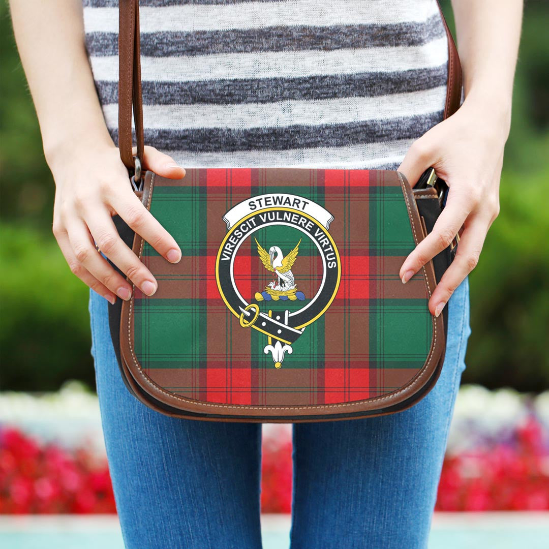 Stewart Atholl Modern Tartan Crest Saddle Bag