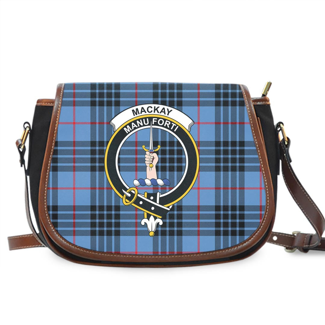 MacKay Blue Tartan Crest Saddle Bag