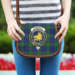 Campbell Modern Tartan Crest Saddle Bag