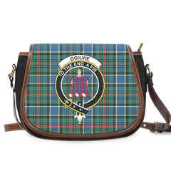 Ogilvie Hunting Modern Tartan Crest Saddle Bag