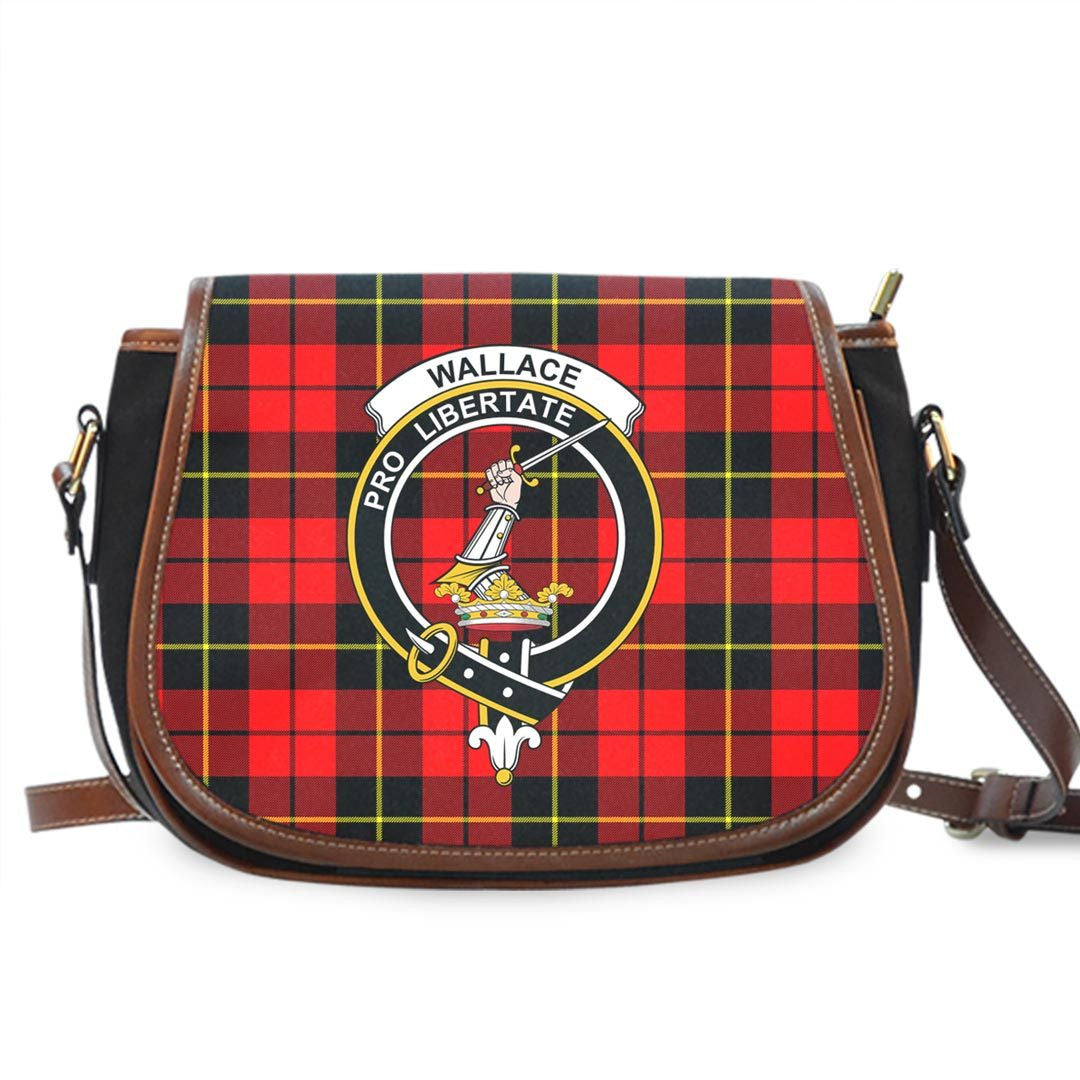 Wallace Hunting Red Tartan Crest Saddle Bag