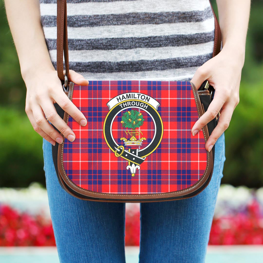 Hamilton Modern Tartan Crest Saddle Bag