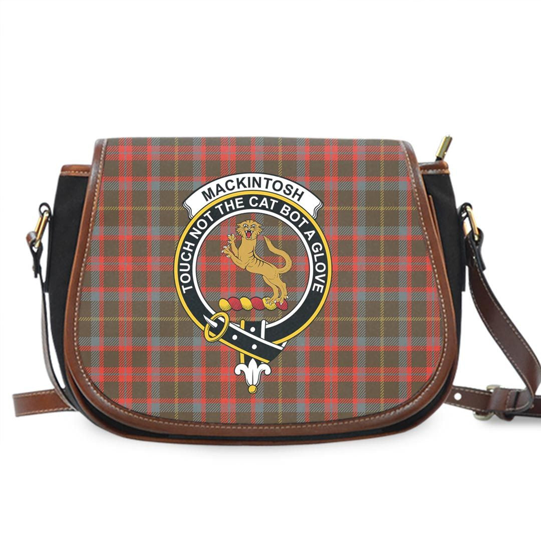 MacKintosh Hunting Weathered Tartan Crest Saddle Bag