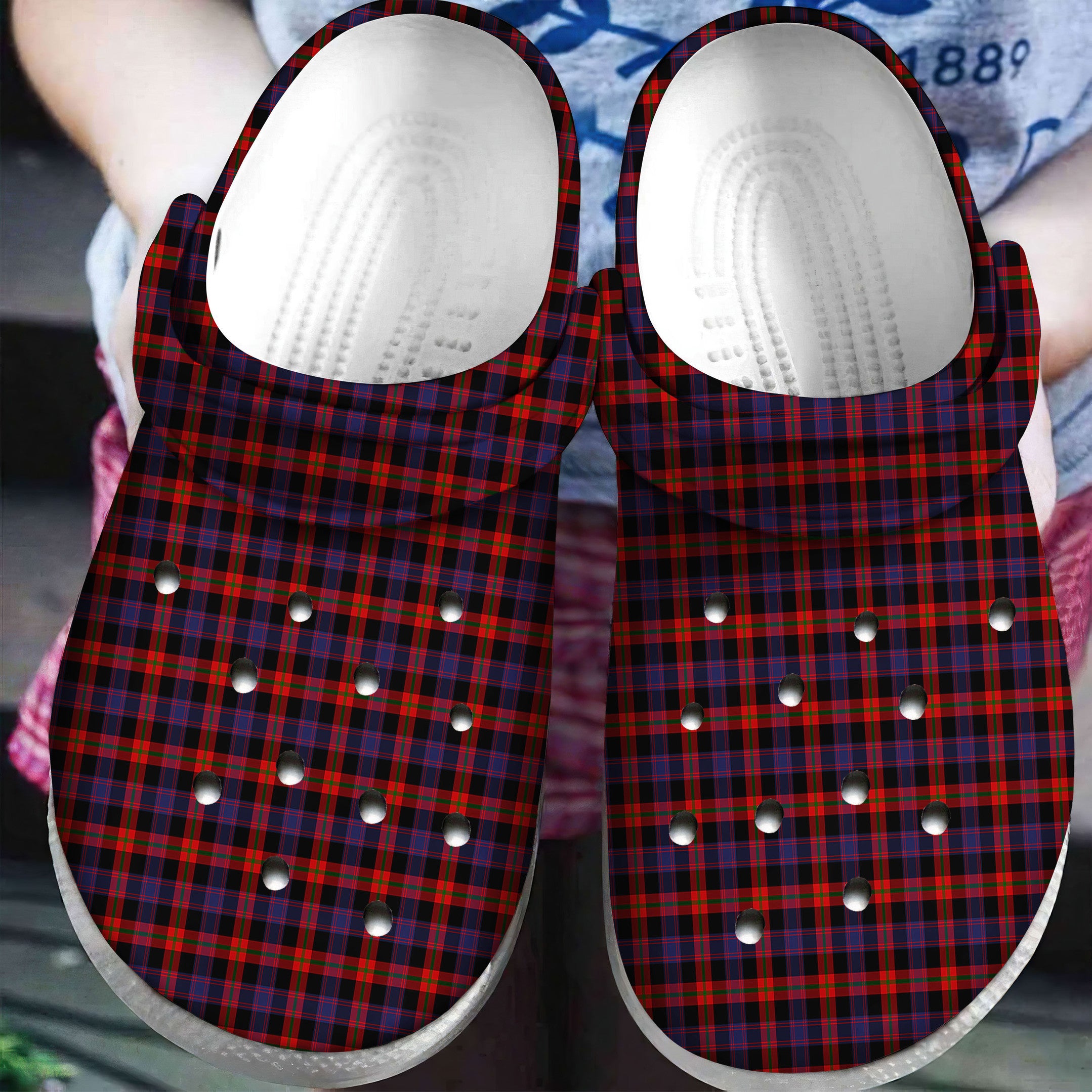 Broun Tartan Plaid Crocs