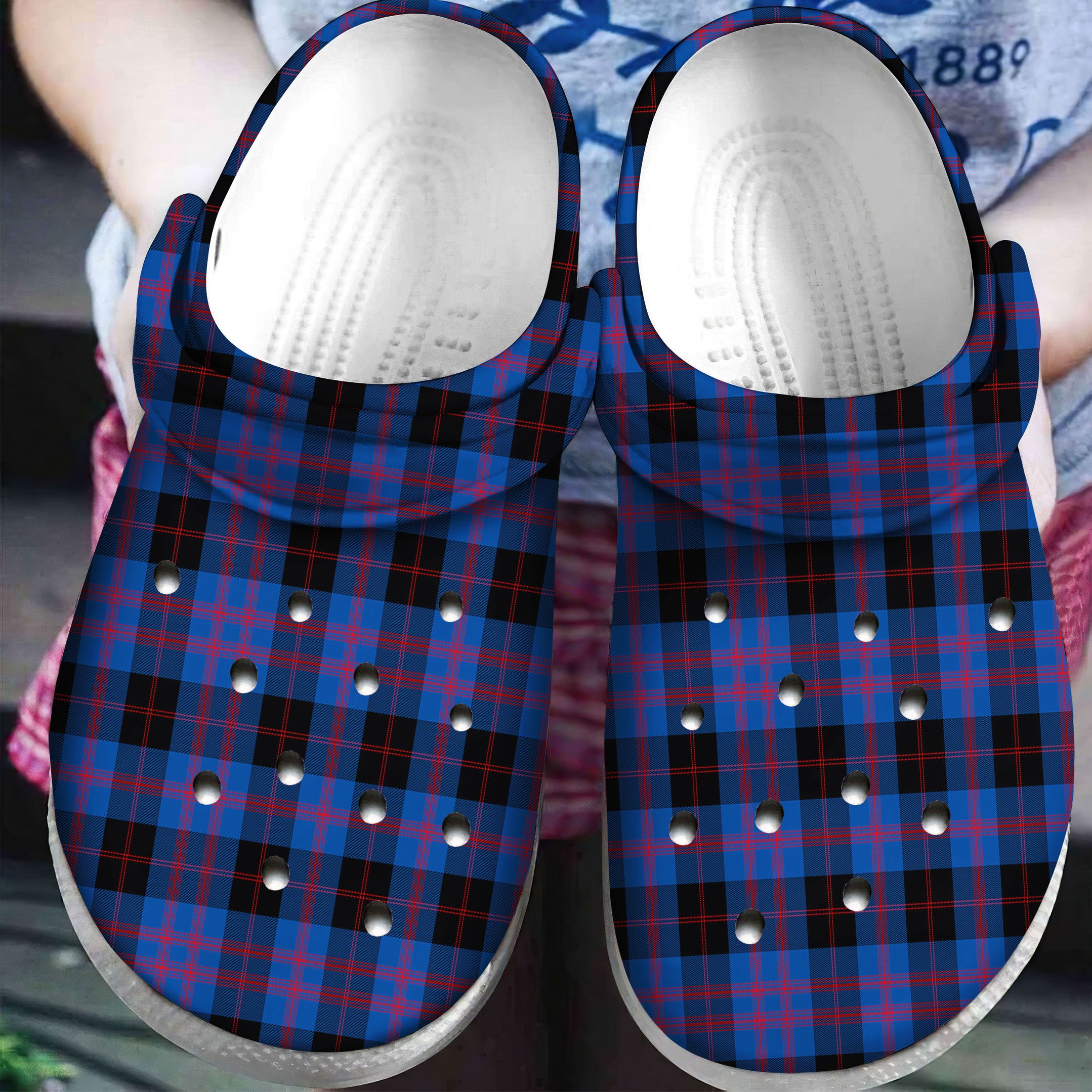 Angus Modern Tartan Plaid Crocs