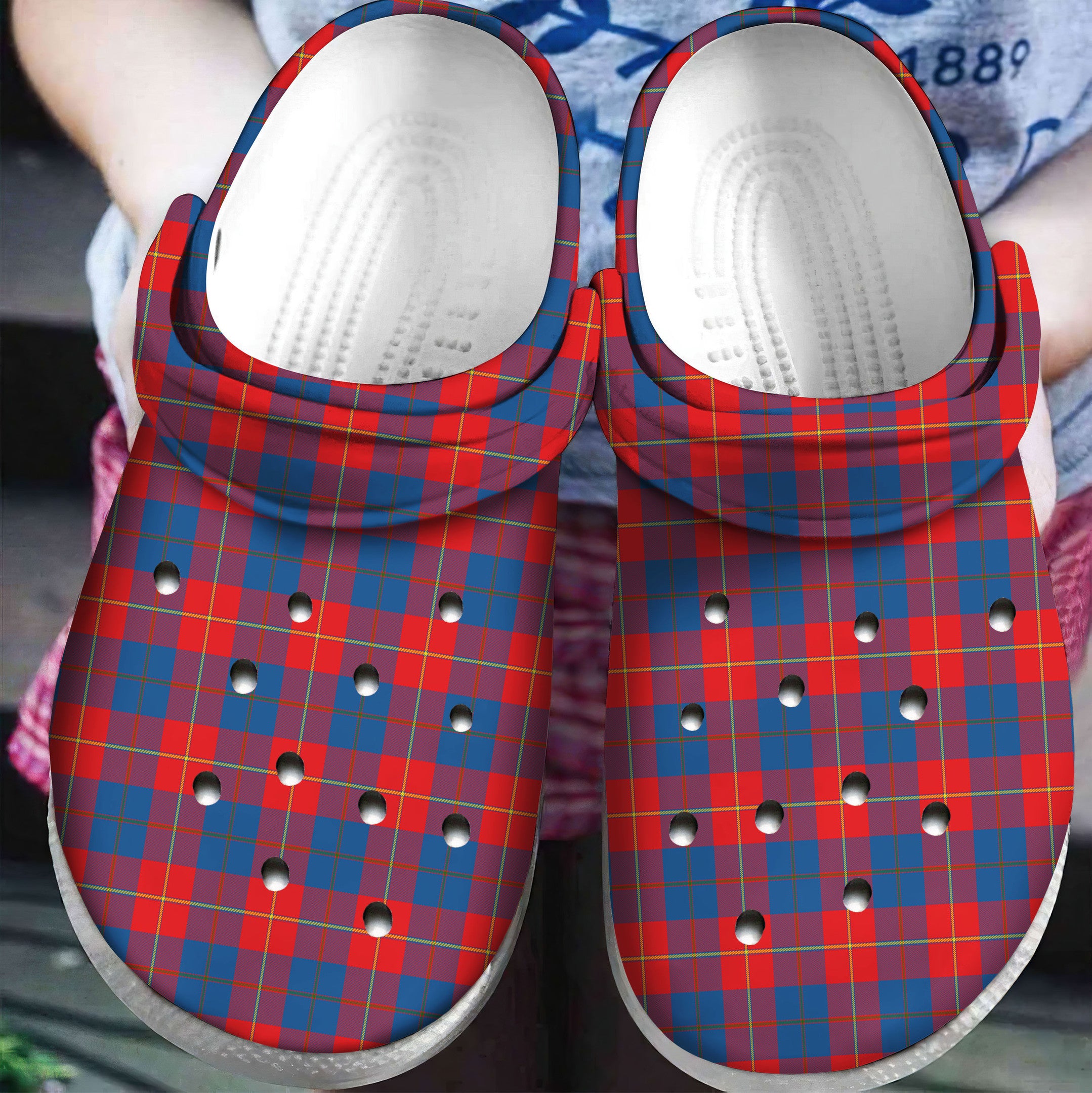 Galloway Red Tartan Plaid Crocs