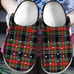 Stewart Black Tartan Plaid Crocs