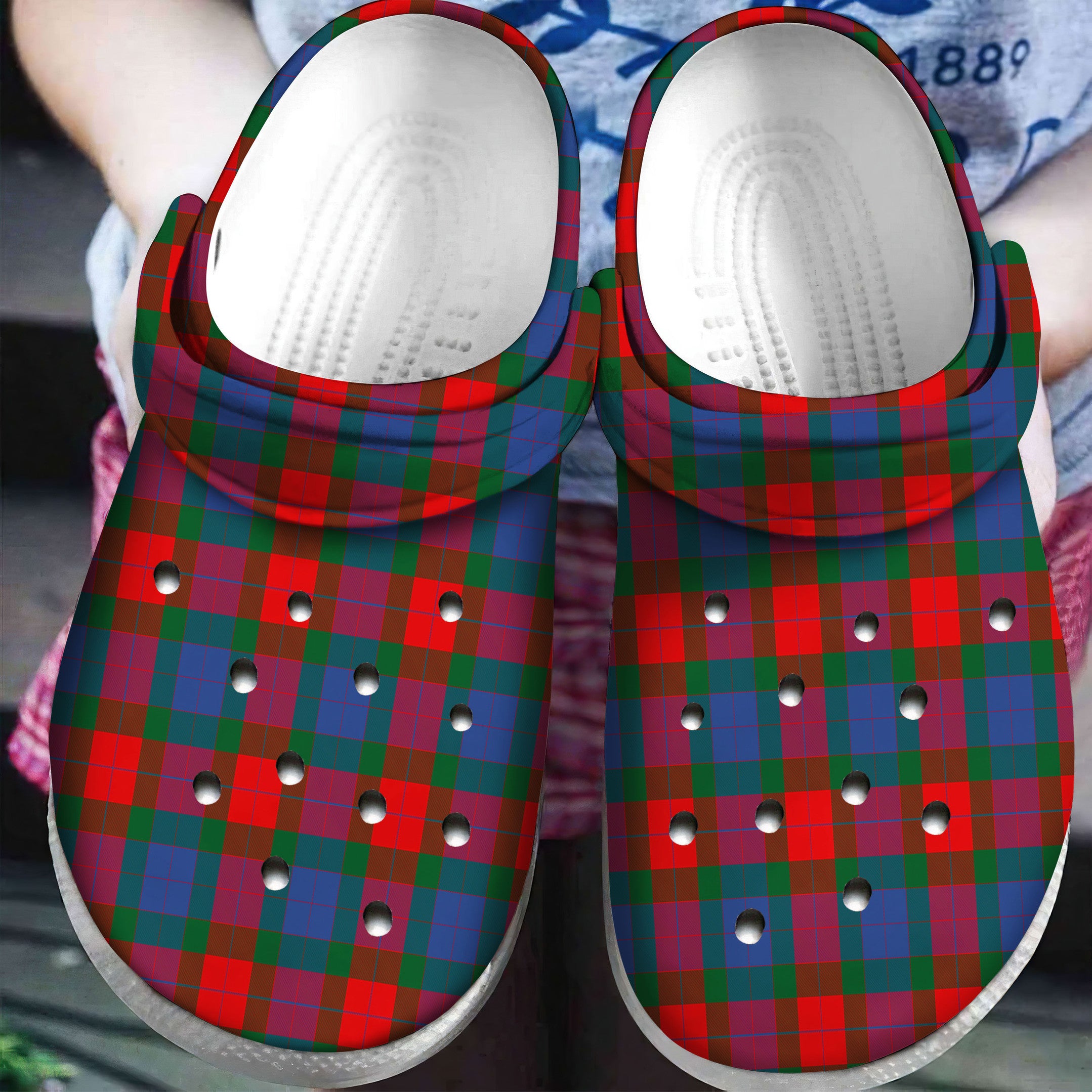 Mar Tartan Plaid Crocs