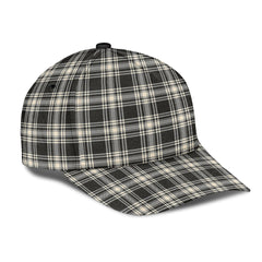 Menzies Black White Ancient Tartan Plaid Classic Cap