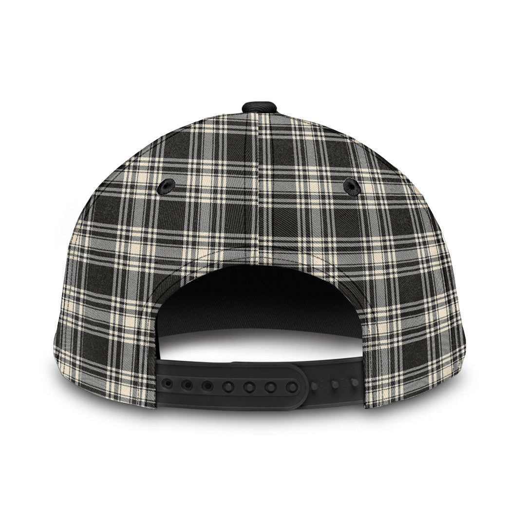 Menzies Black White Ancient Tartan Plaid Classic Cap