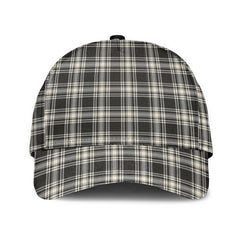 Menzies Black White Ancient Tartan Plaid Classic Cap