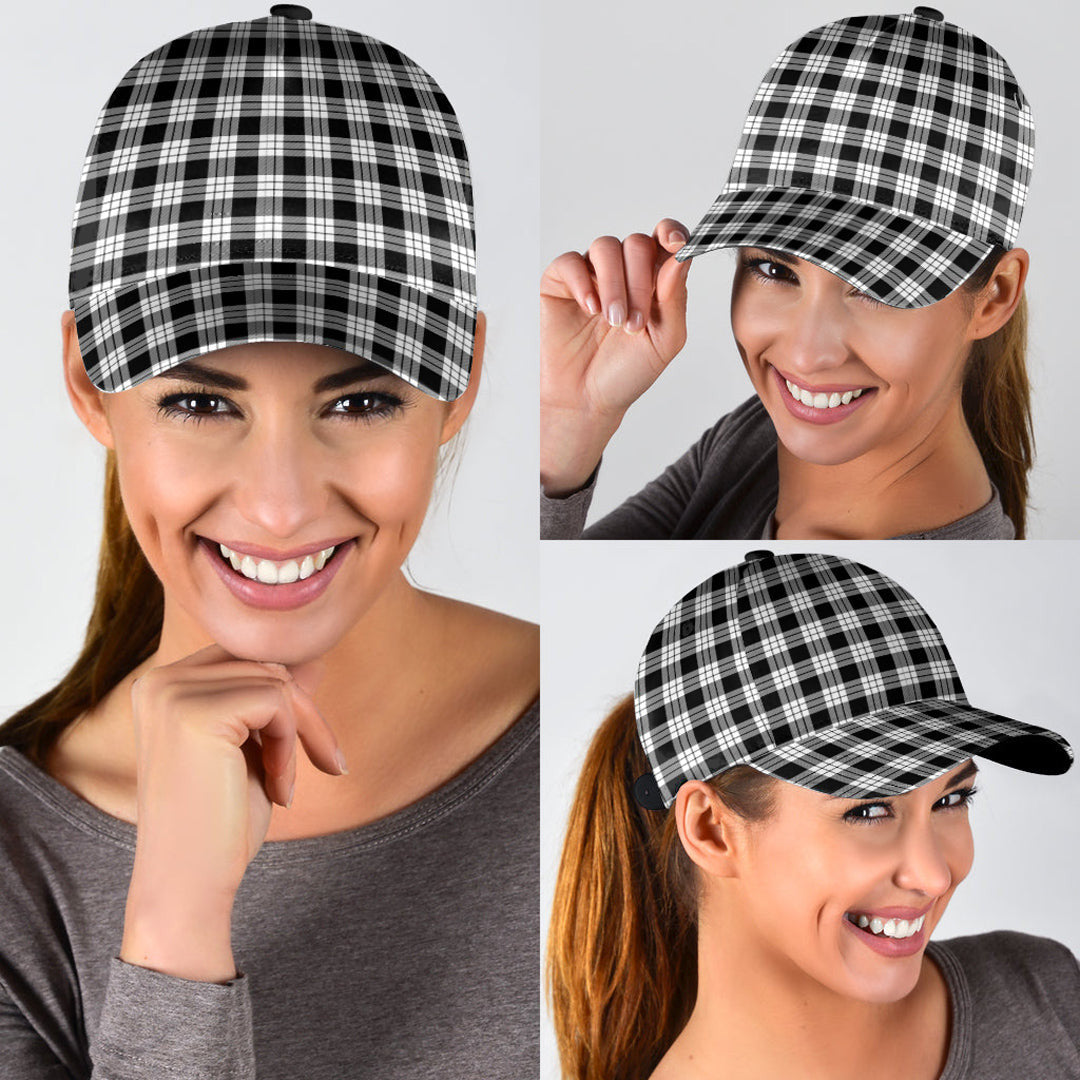 MacFarlane Black White Tartan Plaid Classic Cap
