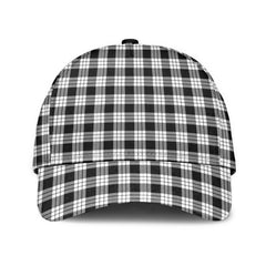 MacFarlane Black White Tartan Plaid Classic Cap
