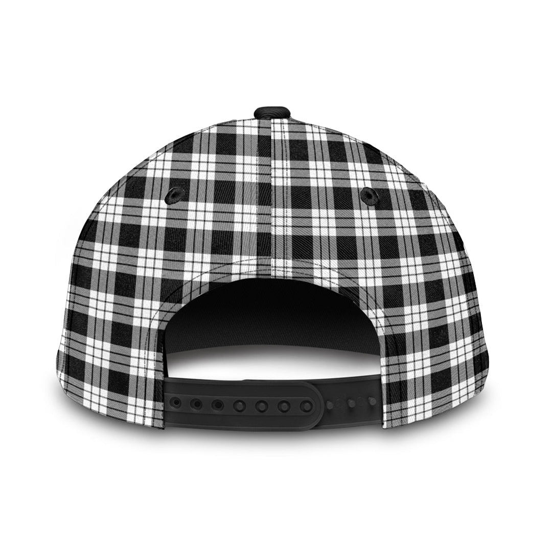 MacFarlane Black White Tartan Plaid Classic Cap