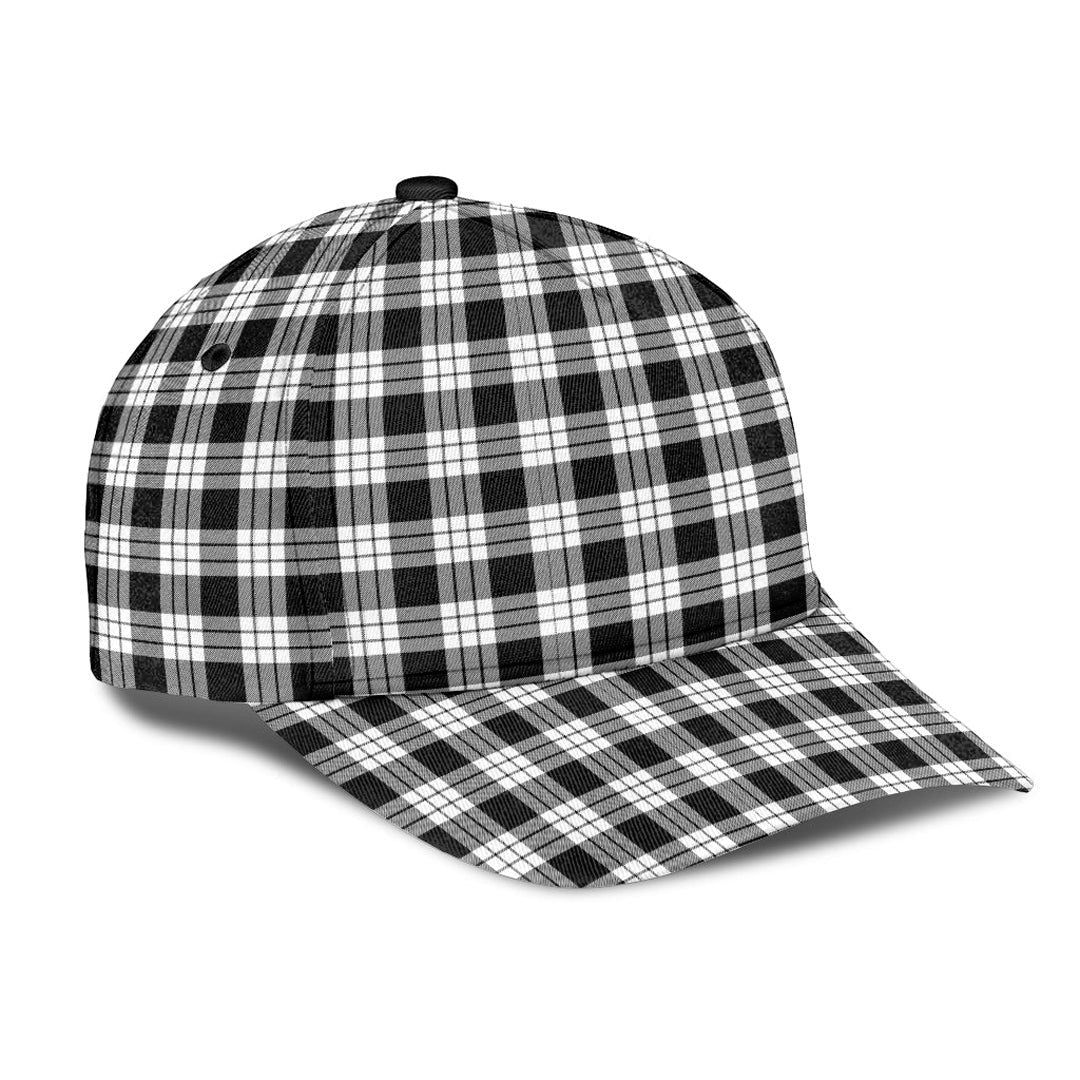 MacFarlane Black White Tartan Plaid Classic Cap