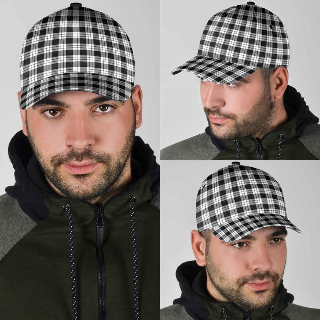 MacFarlane Black White Tartan Plaid Classic Cap