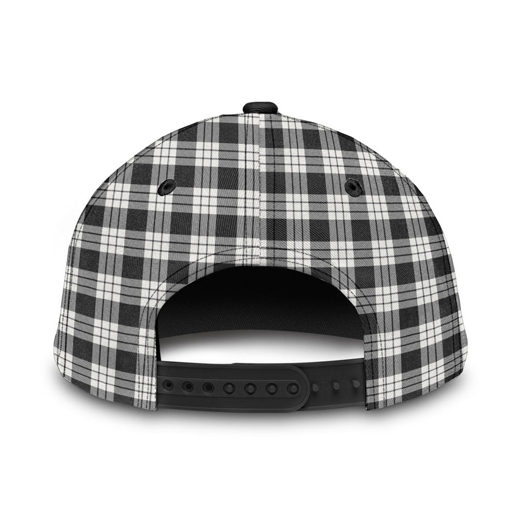 MacFarlane Black White Ancient Tartan Plaid Classic Cap